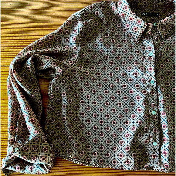 Zara Silky Shirt Top - Picture 6 of 8